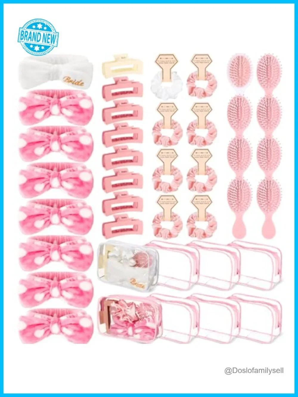 40 Pcs Bachelorette Party Favor Set Headband Scrunchies Hair Claw Clips Makeup